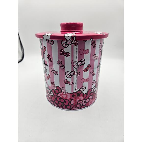 Hello Kitty Sanrio Tin Kitchen Canister Round‎ Cookie Jar Pink White NWT - Picture 3 of 8